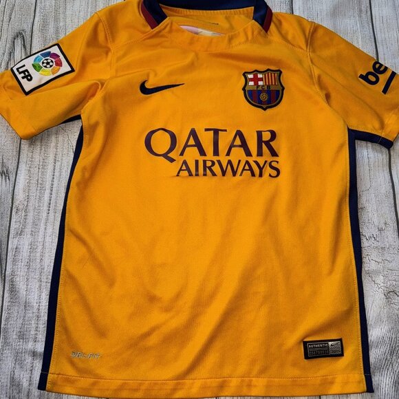 Kids Nike 2015 Authentic FC Barcelona Away Soccer Jersey Youth Size Small (7/8) - Picture 1 of 5